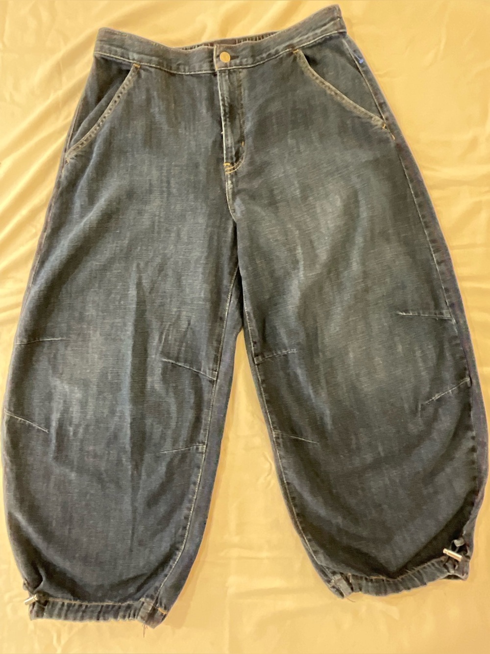 GAP Women’s 31/12 Short Ballon Barrel Jeans Drawstring Hem